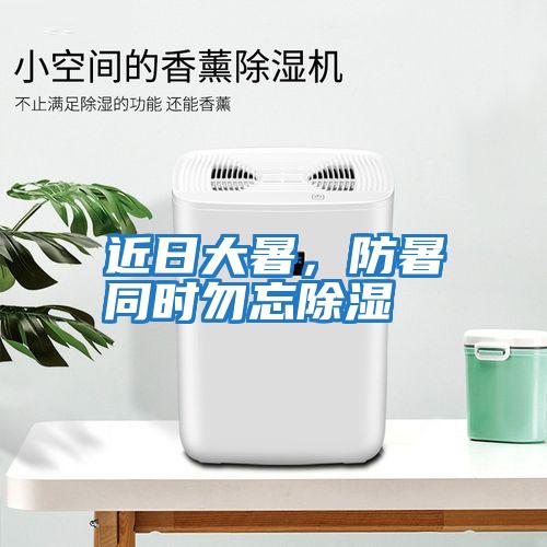 近日大暑，防暑同時(shí)勿忘除濕