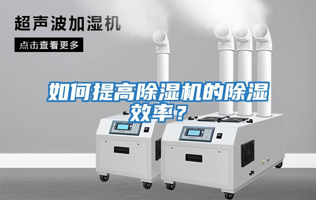 如何提高除濕機的除濕效率？