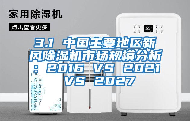3.1 中國主要地區新風(fēng)除濕機市場(chǎng)規模分析：2016 VS 2021 VS 2027