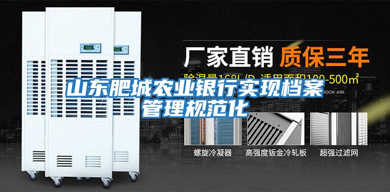 山東肥城農業(yè)銀行實(shí)現檔案管理規范化
