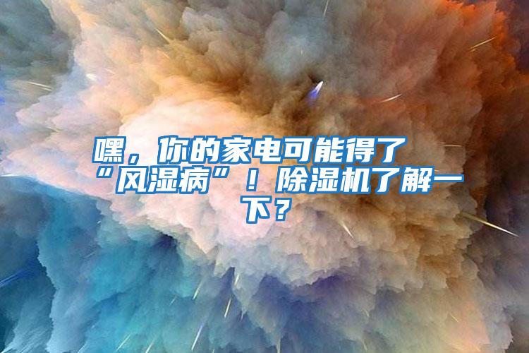 嘿，你的家電可能得了“風(fēng)濕病”！除濕機了解一下？