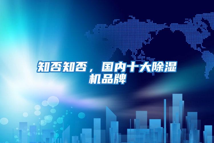 知否知否，國內十大除濕機品牌