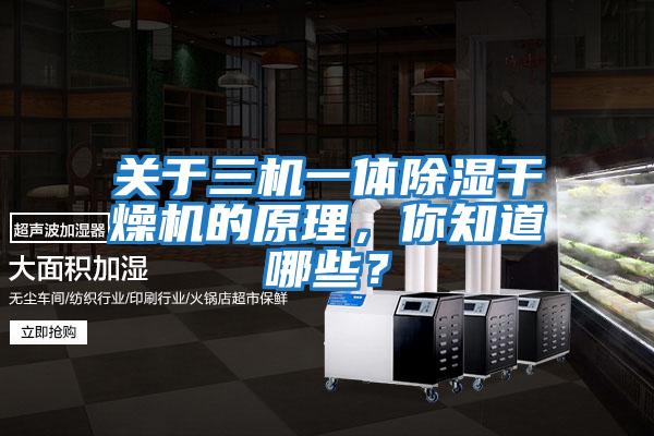 關(guān)于三機一體除濕干燥機的原理，你知道哪些？