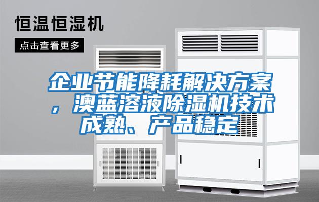 企業(yè)節能降耗解決方案，澳藍溶液除濕機技術(shù)成熟、產(chǎn)品穩定