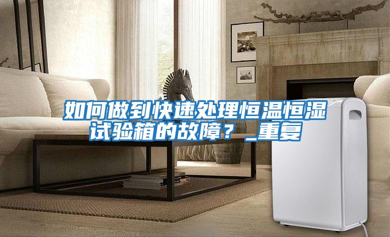 如何做到快速處理恒溫恒濕試驗箱的故障？_重復