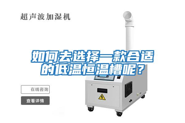 如何去選擇一款合適的低溫恒溫槽呢？