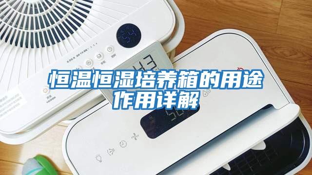 恒溫恒濕培養箱的用途作用詳解