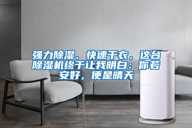 強力除濕、快速干衣，這臺除濕機終于讓我明白：你若安好，便是晴天
