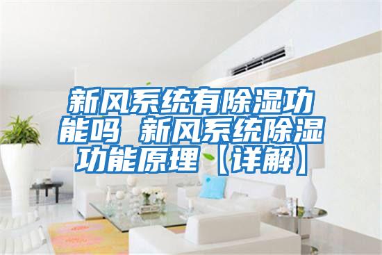 新風(fēng)系統有除濕功能嗎 新風(fēng)系統除濕功能原理【詳解】