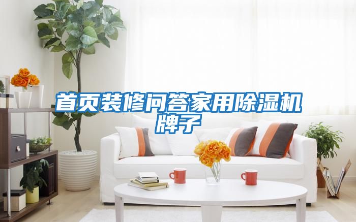 首頁(yè)裝修問(wèn)答家用除濕機牌子